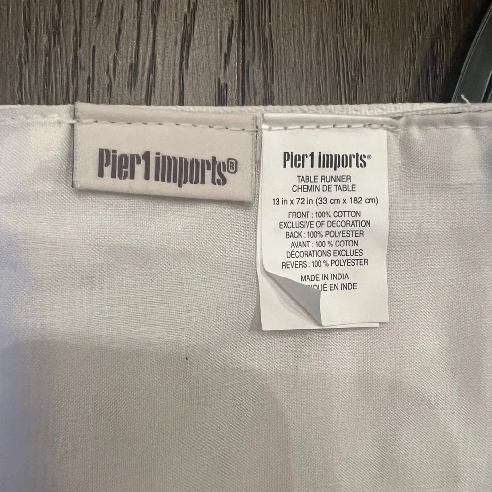 Pier 1 Imports Elegant White Table Runner